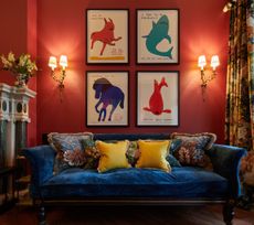 The deep-red piano area at the Cromlix, Andy Murray's hotel near Dunblane. Picture: Cromlix / PoB Hotels