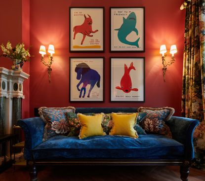 The deep-red piano area at the Cromlix, Andy Murray's hotel near Dunblane. Picture: Cromlix / PoB Hotels