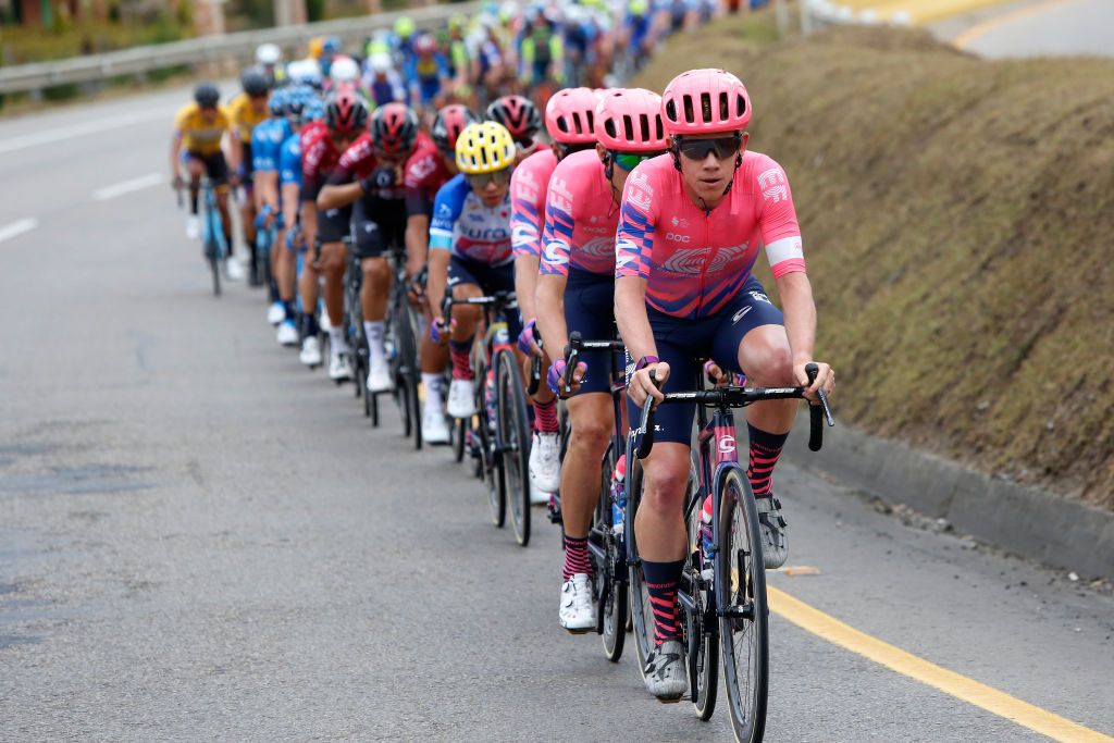BOYACA COLOMBIA FEBRUARY 14 Lawson Craddock of The United States and Team EF Pro Cycling Tejay Van Garderen of The United States and Team EF Pro Cycling Peloton during the 3rd Tour of Colombia 2020 Stage 4 a 1686km stage from Paipa to Santa Rosa de Viterbo Boyac 2751m TourColombiaUCI TourColombia2020 on February 14 2020 in Boyac Colombia Photo by Maximiliano BlancoGetty Images