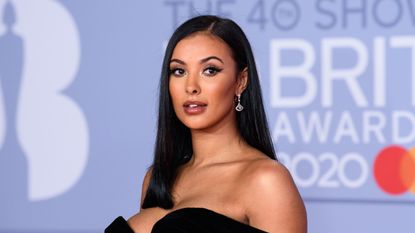  Maya Jama attends The BRIT Awards 2020 at The O2 Arena on February 18, 2020 in London, England.