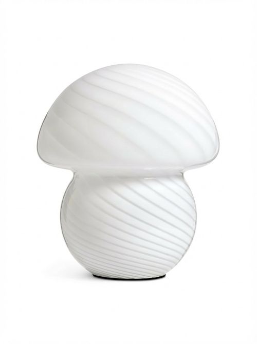 Habitat Mushroom Striped Battery Powered Table Lamp - White