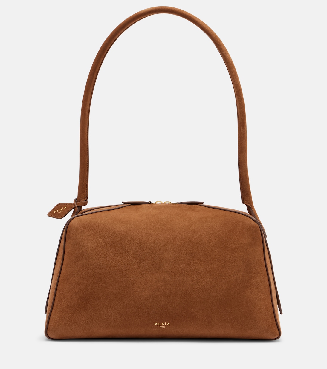 Le Bouledogue Leather Shoulder Bag in Brown - Alaia