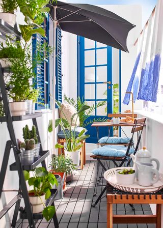 Balcony space with plants