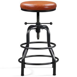 industrial style leather bar stool