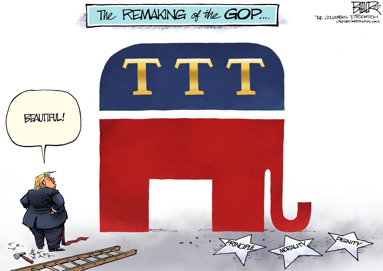 Political cartoon U.S. Trump GOP