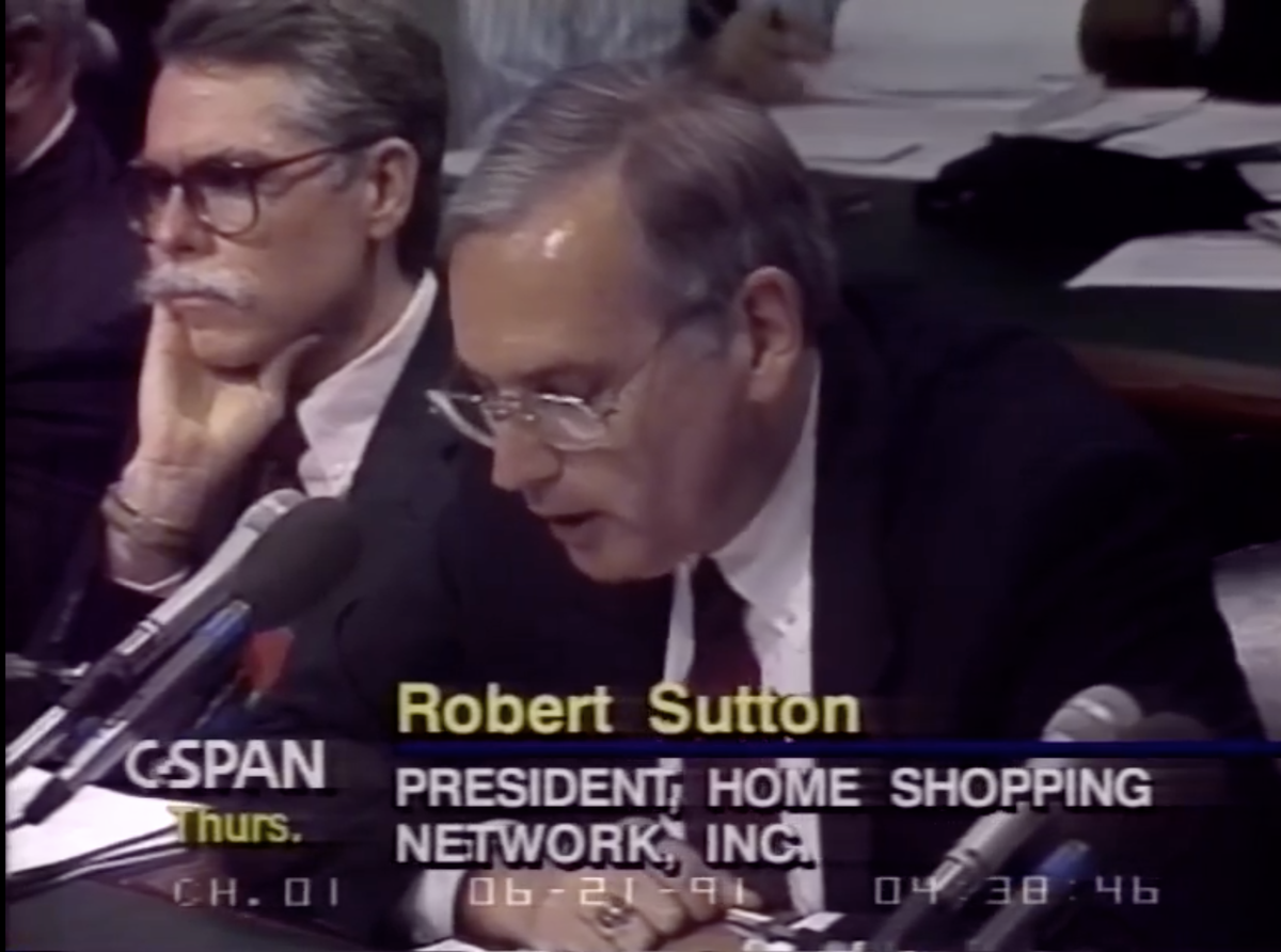 Robert Sutton in Senate testimony on &quot;must-carry&quot; rules in 1991. Via C-SPAN.org