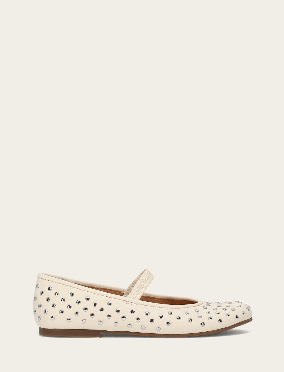 Emma Studded Mary Jane in Ecru