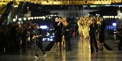 anthony Vaccarello takes his runway bow