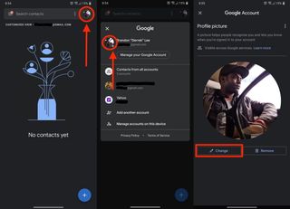 How to change Google profile photo from Google Contacts app
