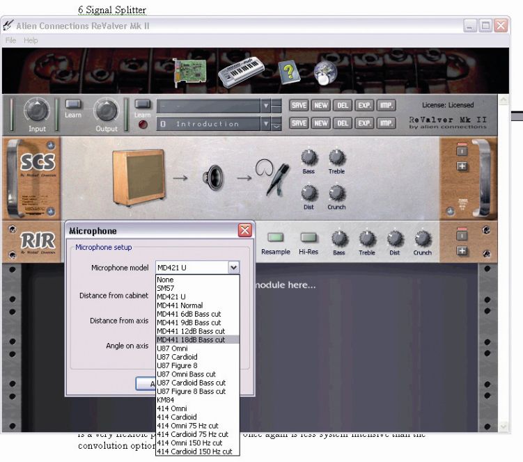ReValver features 21 speaker cabinet emulations.