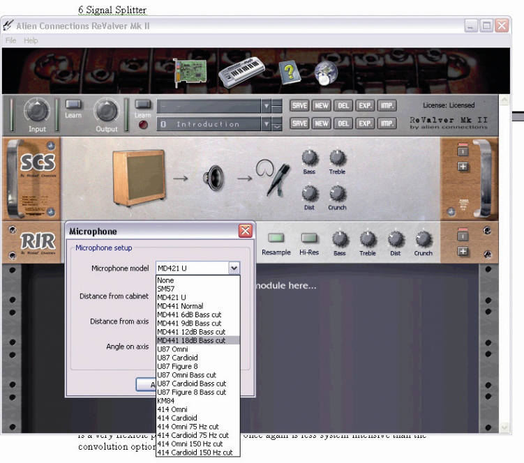 ReValver features 21 speaker cabinet emulations.