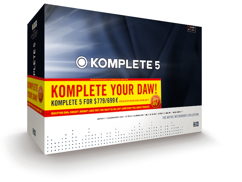 Komplete 5 contains 11 bits of software.