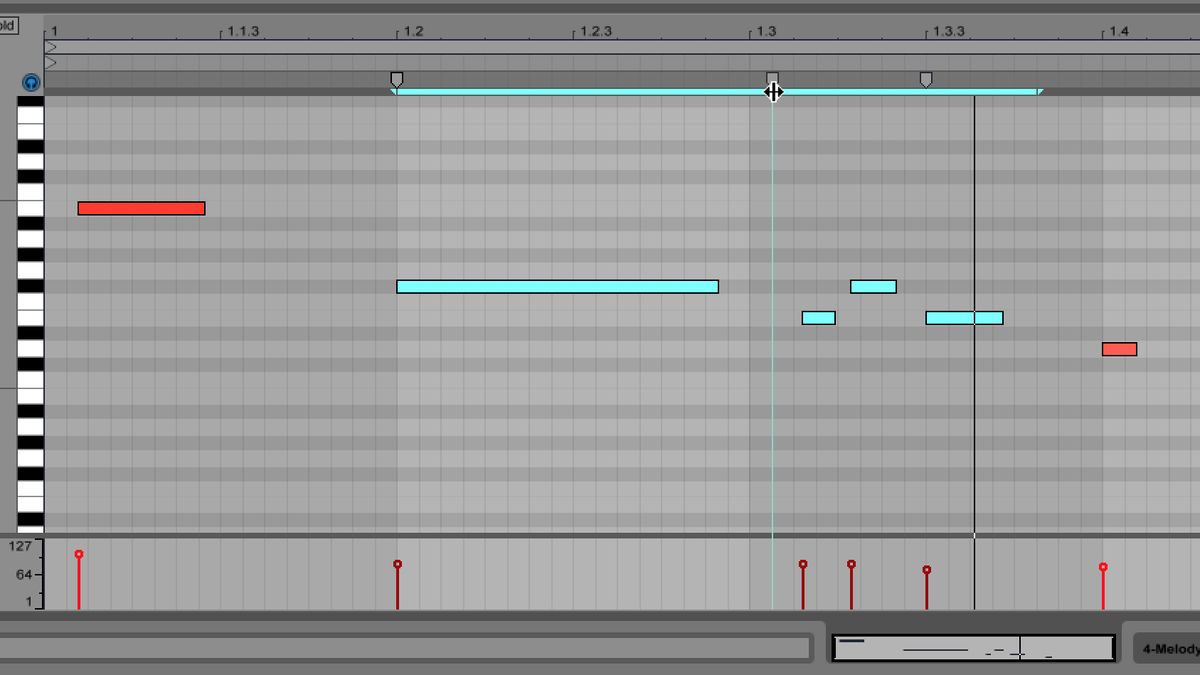 MIDI warp markers function in a similar way to Live's audio editing tools.