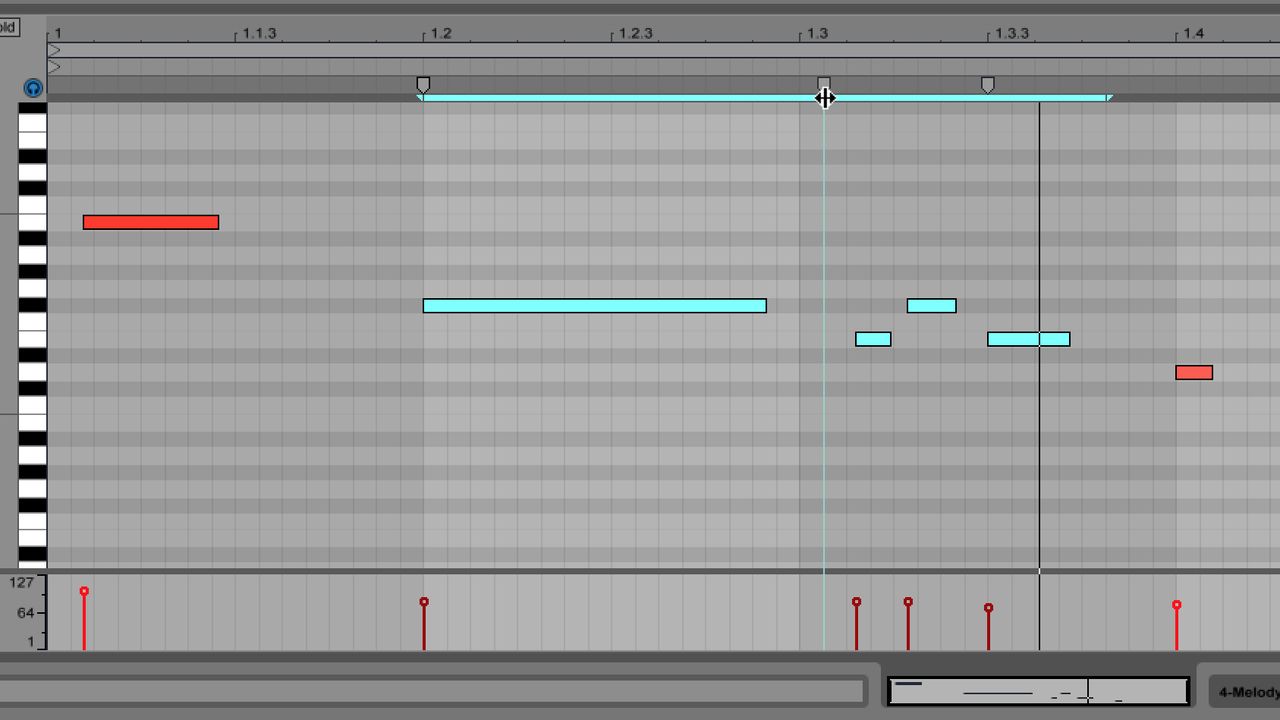 MIDI warp markers function in a similar way to Live's audio editing tools.