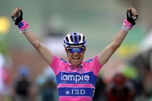 Damiano Cunego (Lampre-ISD) is happy to take the victory in stage 2