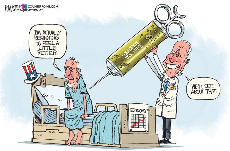 Political Cartoon U.S. biden taxes