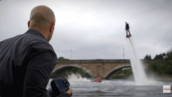 Photographer using a Canon EOS 7D Mark II outdoors