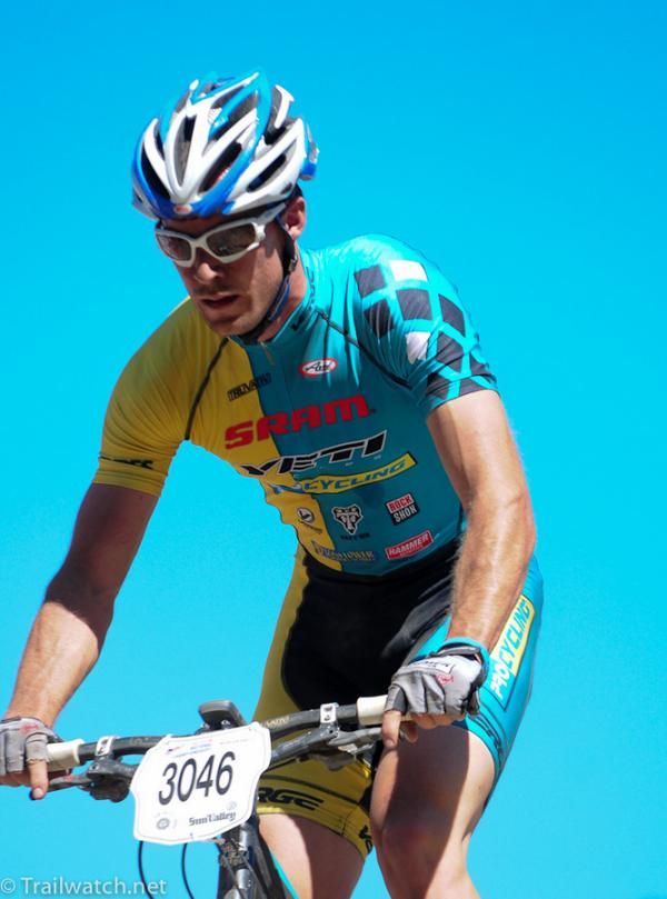 Mackey Franklin at the top of the only descent