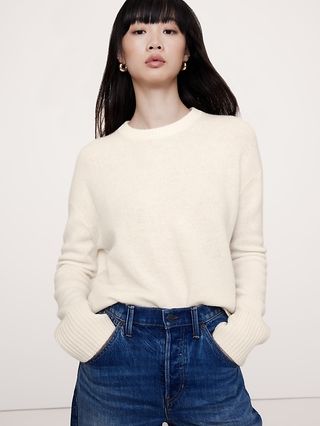 Oversized Midweight Cashmere Crew-Neck Sweater