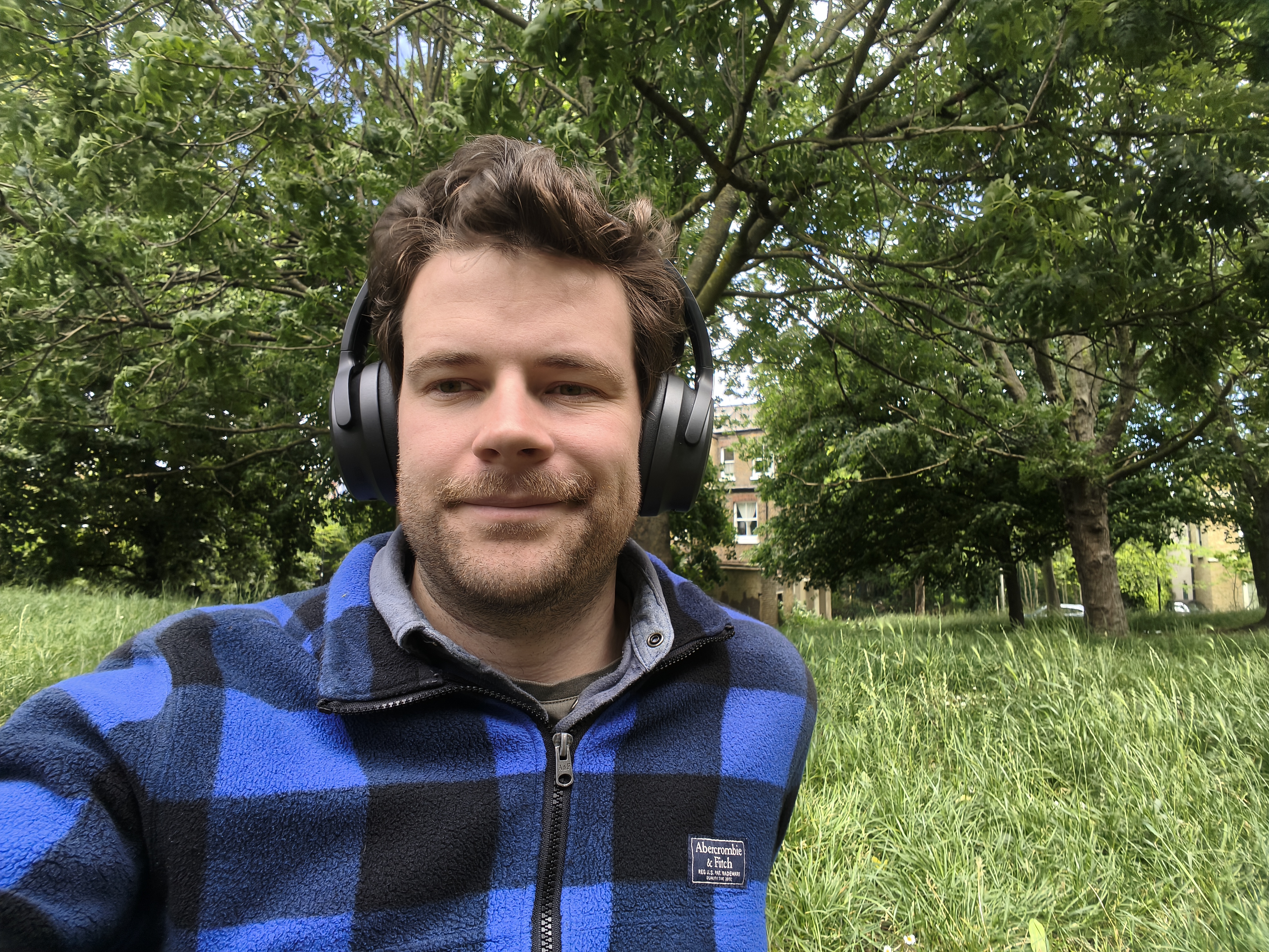 A test picture taken on the Motorola Edge 60 Pro of a man in a blue jacket.