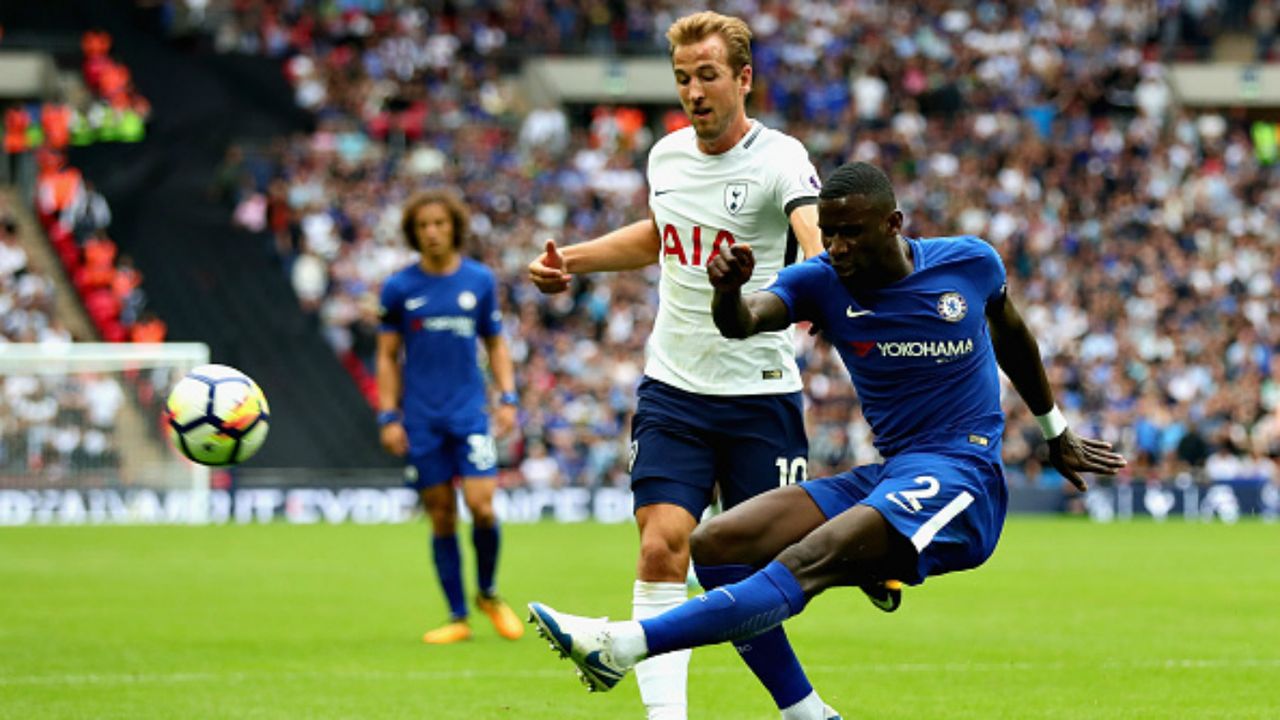 Antonio Rudiger and Harry Kane