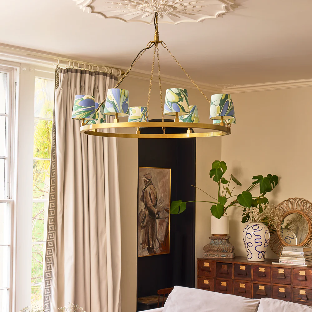 chandelier with floral shades