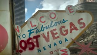 The Las Vegas sign in ruins in the Twisted Metal trailer