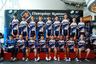The Champion System Pro Cycling Team held a final media presentation in Hong Kong before breaking camp.
