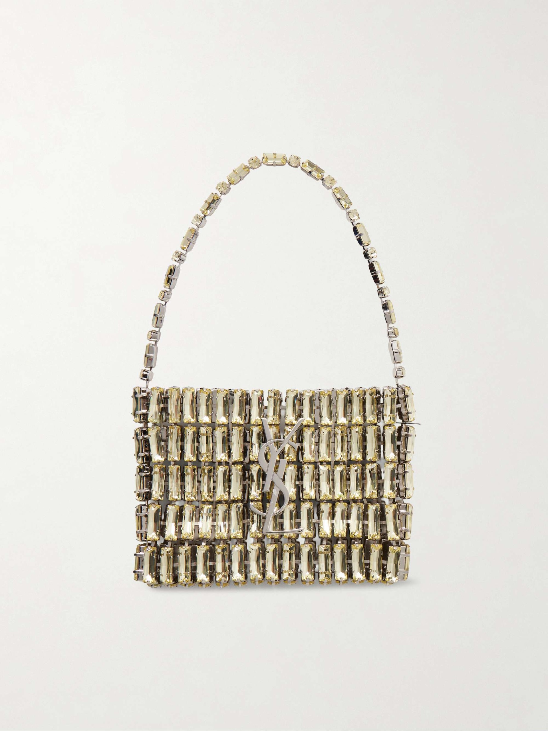 Evening Micro Crystal-Embellished Chainmail Shoulder Bag