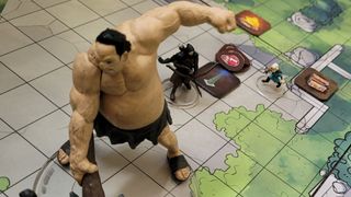 A giant model looms over the battlefield in Dungeons & Dragons: Trials of Tempus