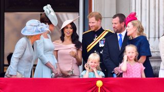 Meghan Markle and Prince Harry with members of the Royal Family in 2018