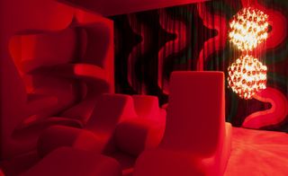 a room dedicated to Verner Panton, recreating a stand he designed in 1971 for Mira-X at Heimtextil and exploring the physiological effects of colour
