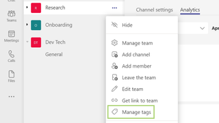 How to create and manage tags in Microsoft Teams