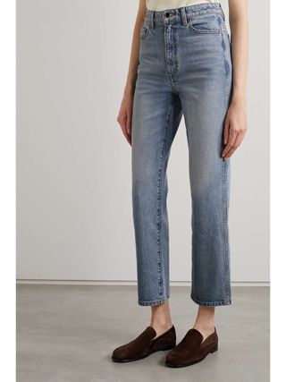 Abigail Stretch Cropped High-Rise Straight-Leg Jeans