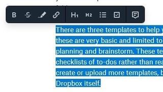 Dropbox toolbar