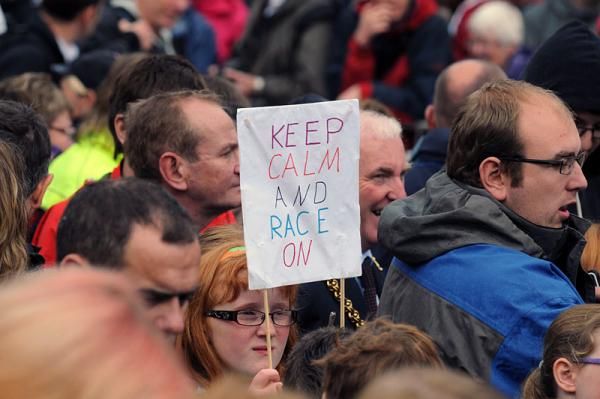 Words of wisdom from a young fan in Carlisle.