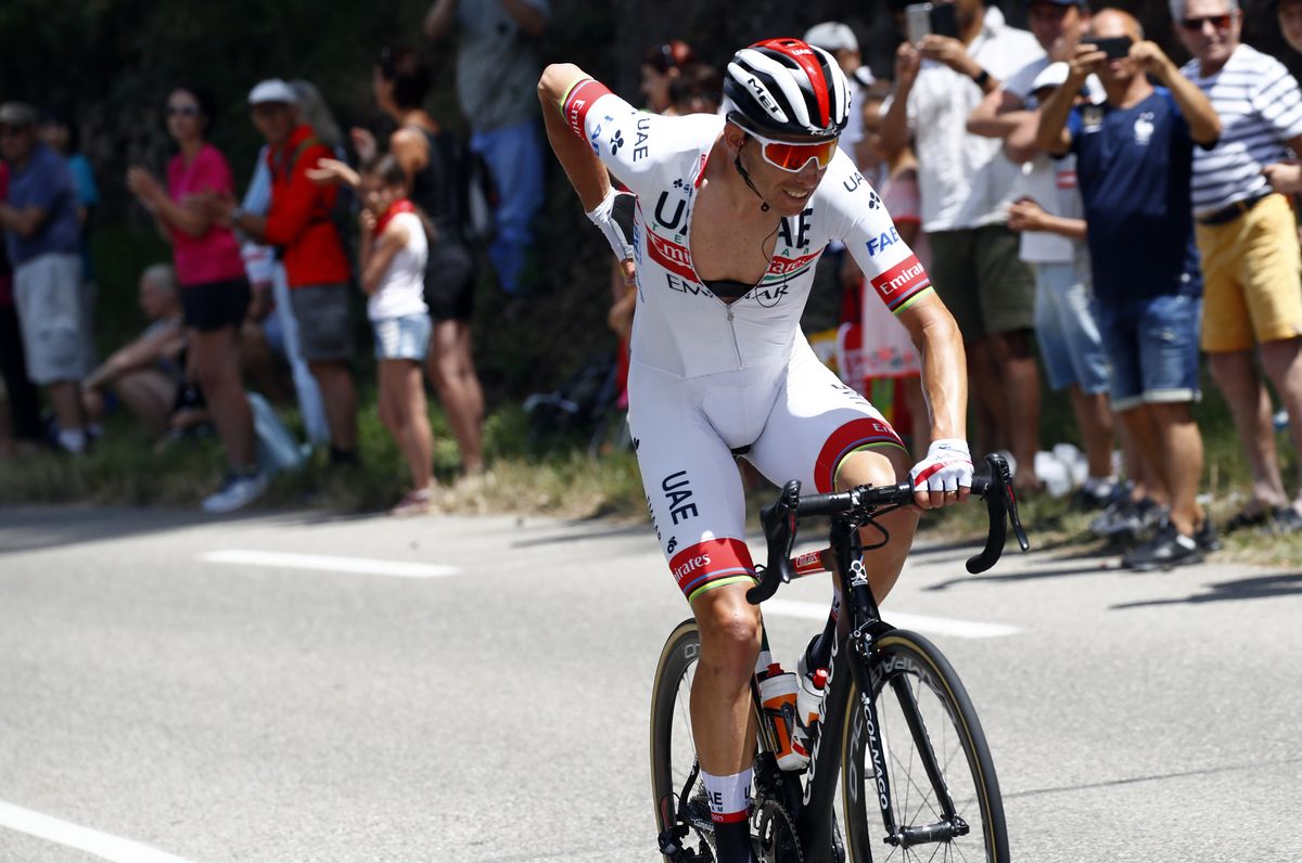 Rui Costa (UAE Team Emirates) in no man's land