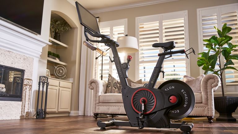 Echelon Smart Connect Bike EX-5s placed in a living room