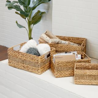 Tellara Seagrass Handmade 4-Piece Nesting Basket