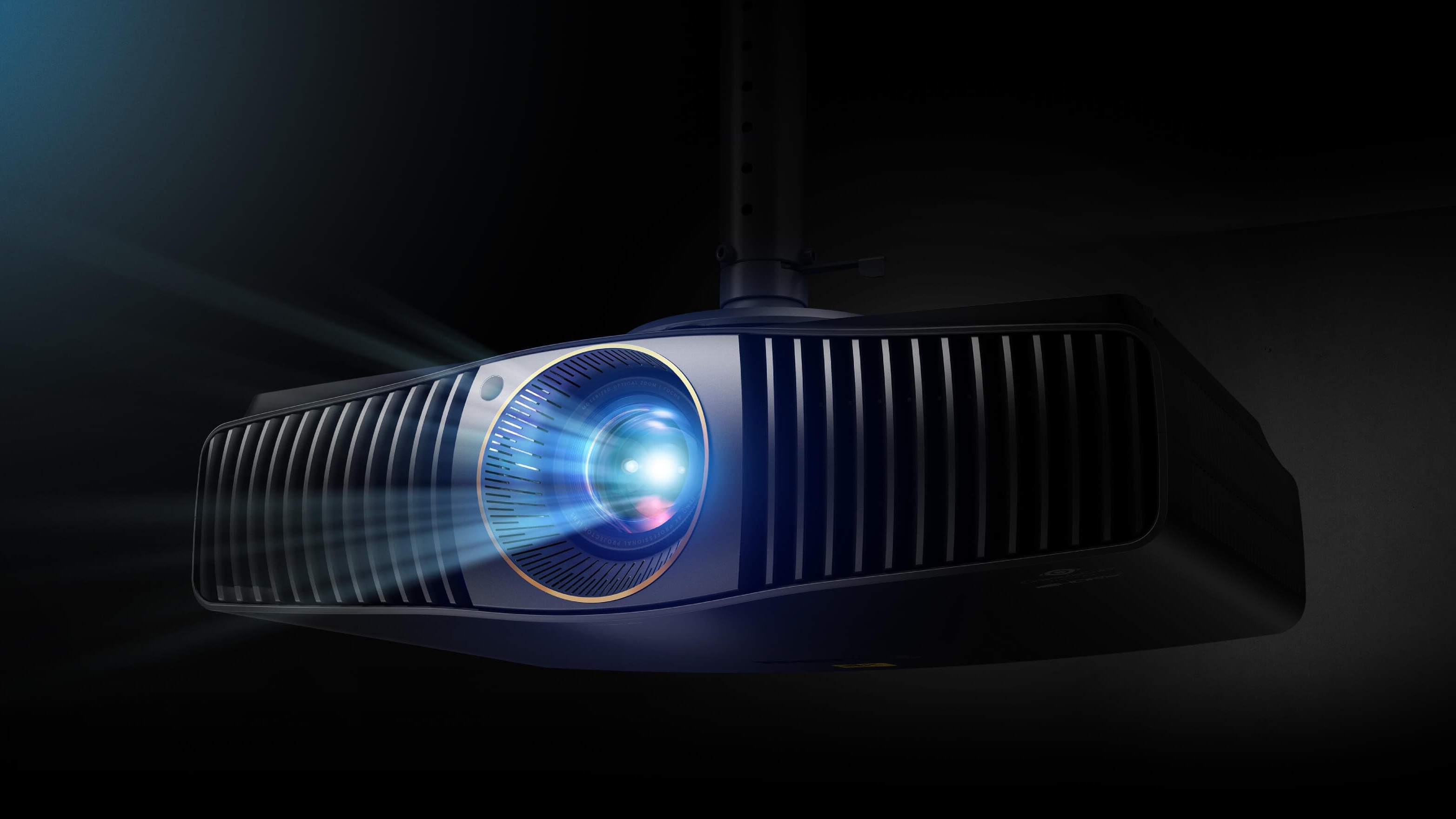 BenQ W5850 projector against dark background