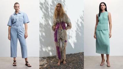 composite of three models wearing clothes from the best spanish clothing brands Mango/Zara/Massimo Dutti 