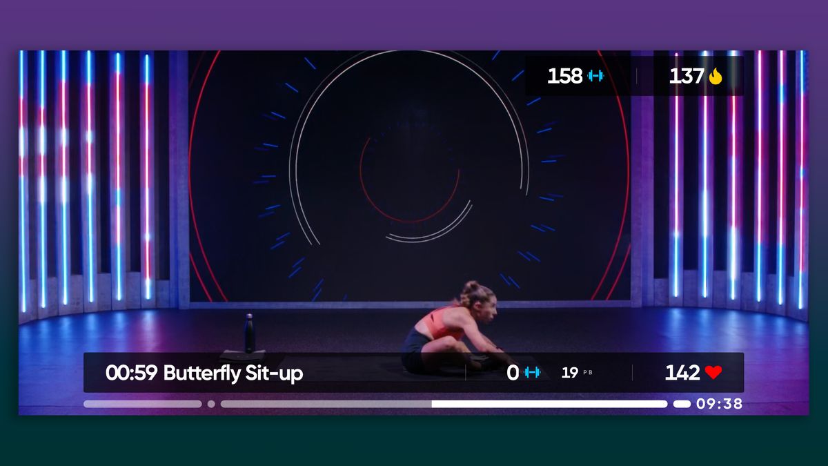 During a workout you'll see a timeline, and you can pause, play or stop the workout at any point