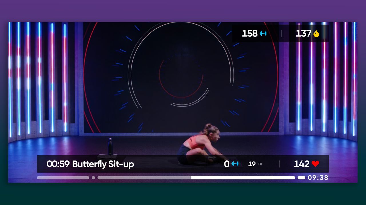 During a workout you'll see a timeline, and you can pause, play or stop the workout at any point