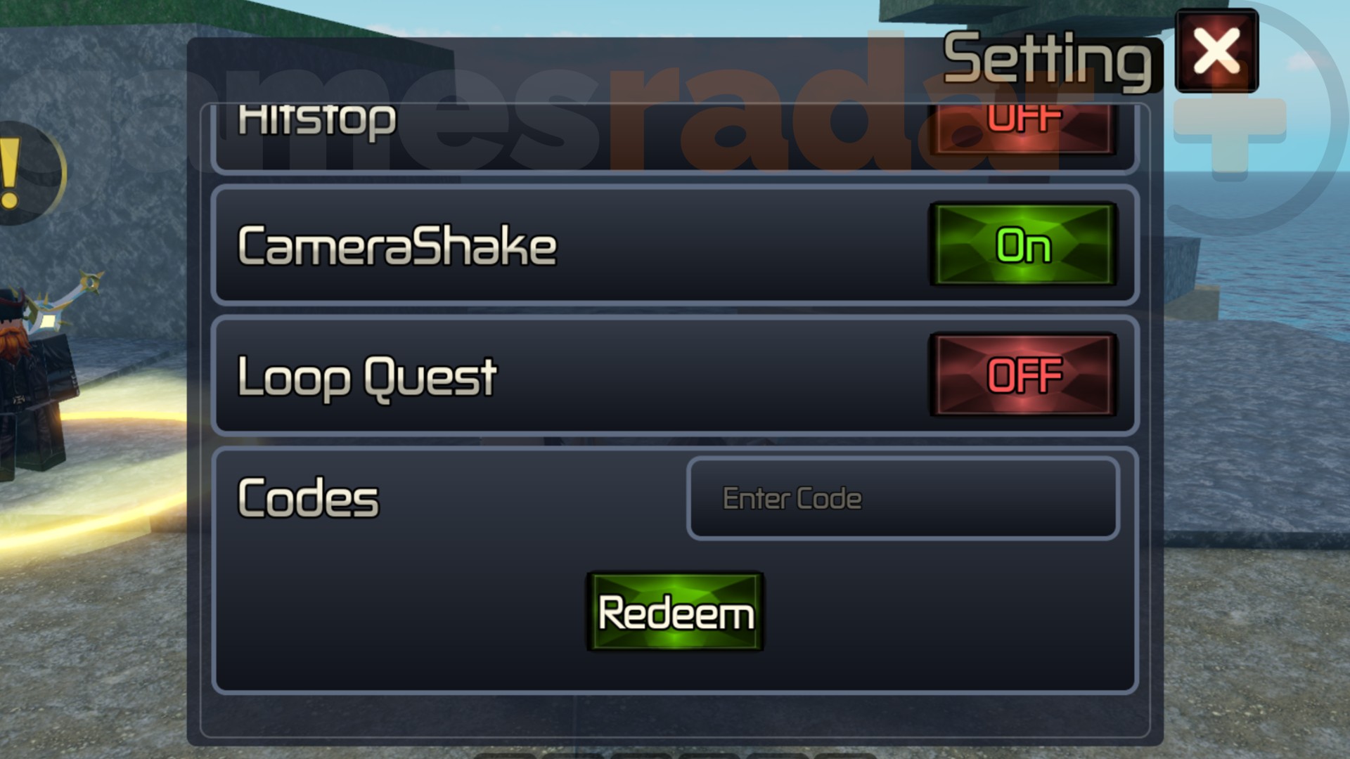 The Broken Blade codes redemption box.