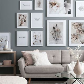 living room with wall pictures
