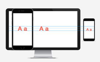 Letter a on monitor and mobile devices