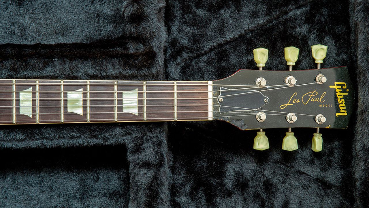The Hunter Burst Gibson Les Paul headstock