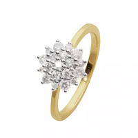 Revere 9ct Yellow Gold 0.50ct Diamond Cluster Ring,