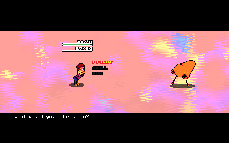 The battle screen is instantly understandable for RPG fans.