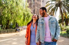 Couple in Barcelona, Spain, one of the cheapest countries to live in